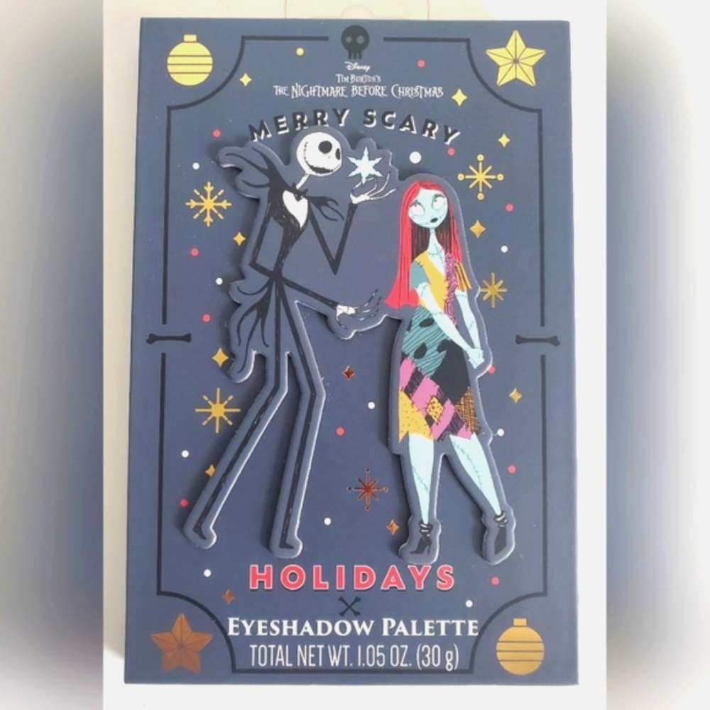 NIB Nightmare Before Christmas 12 Eyeshadow Palette Tim Burton Jack Sally Disney